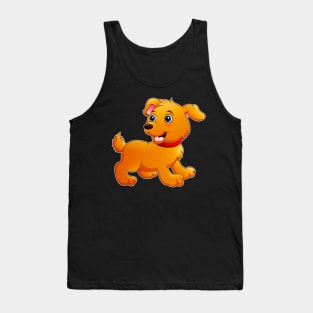 Cute Dog Cartoon Pet Funny Illustration For Kids Tank Top